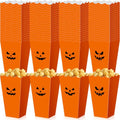 Halloween Popcorn Buckets - 100 Pcs Pumpkin Face Snack Boxes for Parties