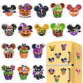Halloween Mouse Diamond Painting Magnets - 16 Pack, Spooky Decor with Full Magnetic Backing (Variation: Halloween764)