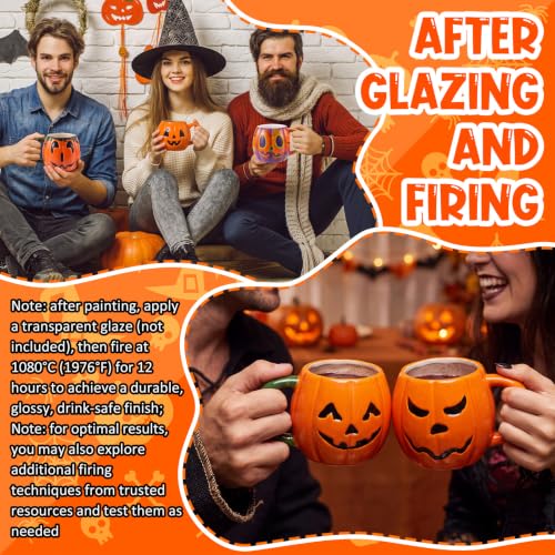 Halloween Paint Your Own Mug Set - Pumpkin Pals with Painting Kit - 4 Pcs