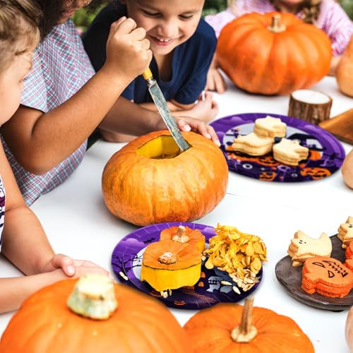 Halloween Paper Plates and Napkins Set - 150 Heavy Duty Disposable Party Supplies
