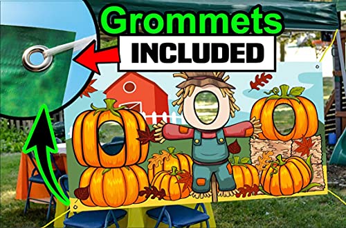 Halloween Face Hole Banner - Kids Party Decor for Pumpkin Patch & Fall Events