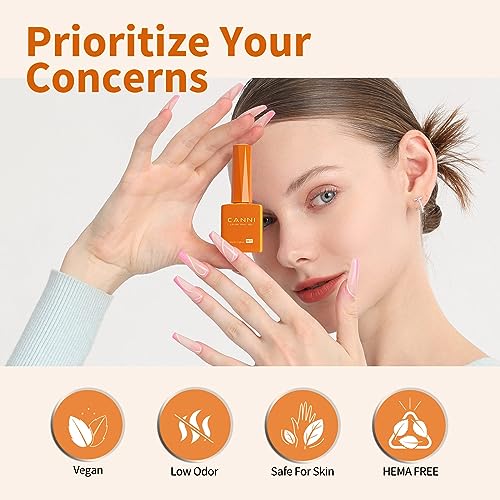 CANNI Bright Orange Gel Nail Polish - 1pc UV/LED Soak Off, High Gloss, Long Lasting