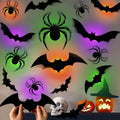 Halloween Wall Decor 3D LED Bats & Spiders Wall Stickers - 36 Pcs with Lights & Reusable Tape - Variation: 18 Bats + 18 Spiders