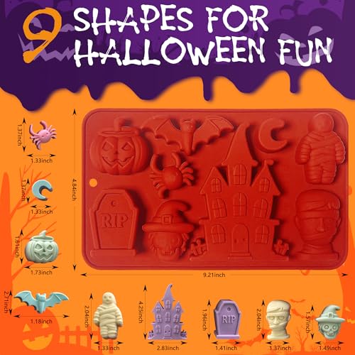 Halloween Silicone Molds 2pcs for Chocolate Candy - Mix Shapes