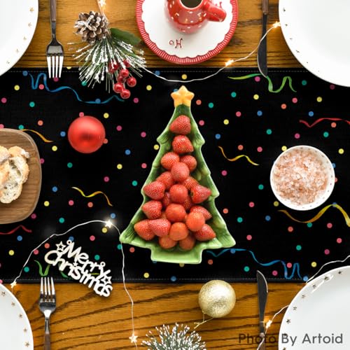 Happy New Year Table Runner 13x72 Inch Festive Party Decoration for Dining Table