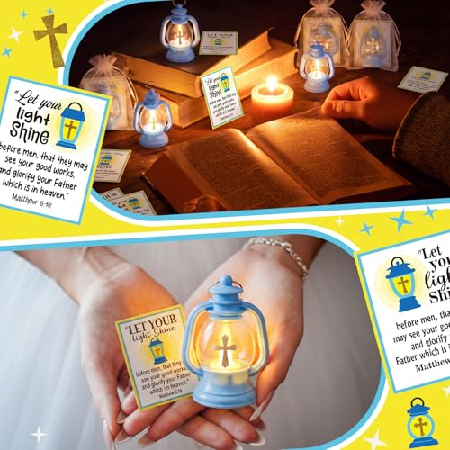 Let Your Light Shine Christian Lantern Gift Set - 12 Religious Jesus Light Kits