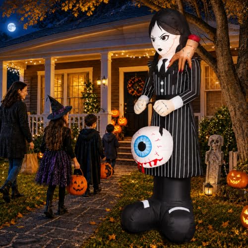 Halloween Inflatable Spooky Gothic Girl Witch Yard Decor - Scary Girl Variant