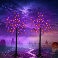 Halloween Black Tree Lights Set - 4Ft 2-Pack with Orange & Purple LEDs - Variation: Orange & Purple / 4Ft 2Pack