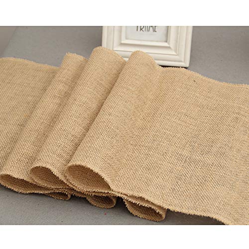 LNKA Burlap Table Runner 12x108 Inch Natural Jute 10 Pack Rustic Wedding & Banquet Decor