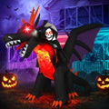11.5FT Animated Halloween Inflatable Dragon & Grim Reaper with Moving Head - Outdoor Yard Decor
