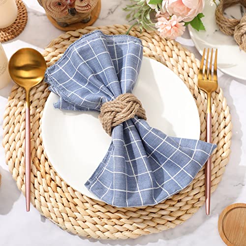 Vivid Style Thanksgiving Burlap Napkin Rings Set of 16 Rustic Fall Table Decor