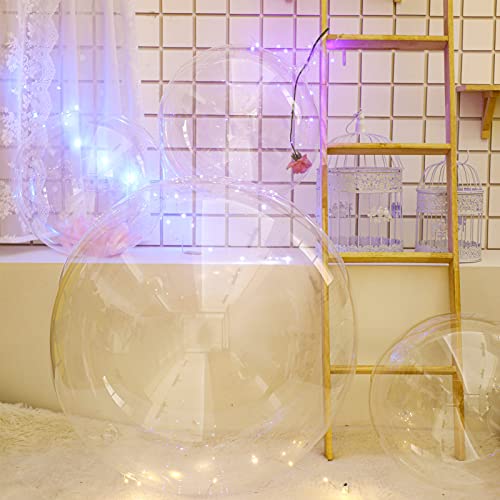 100 Pcs Clear Bubble Bobo Balloons - Large Transparent Inflatable Decorations for Weddings & Parties
