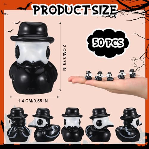 Halloween Mini Plague Doctor Figurine Set - Stylish Style, 50 Pieces