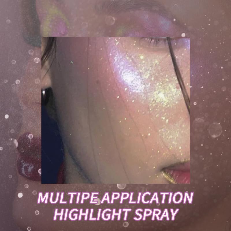 Body Glitter Spray Large Bottle - Shimmering Temporary Body & Face Highlight for Festivals
