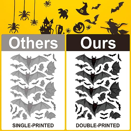 Pumpkin Spider Bats Halloween Window Clings for Home Decor - Variation: Pumpkin