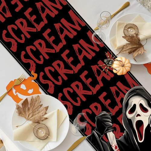 Halloween Horror Classic Movie Table Runner - Scream Grim Reaper 13x72 Inches - Horror Decor