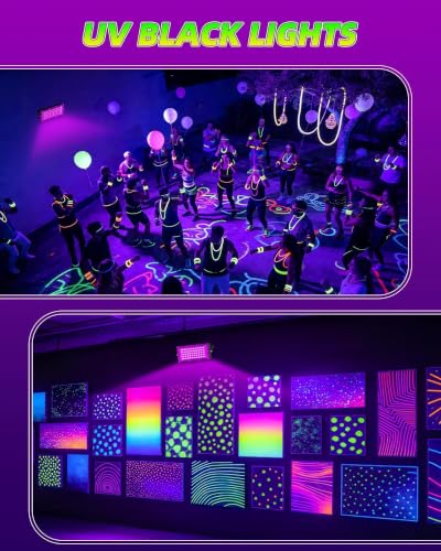50W Black Light Bulbs 2 Pack for Halloween Glow Party Outdoor Indoor IP66 Waterproof