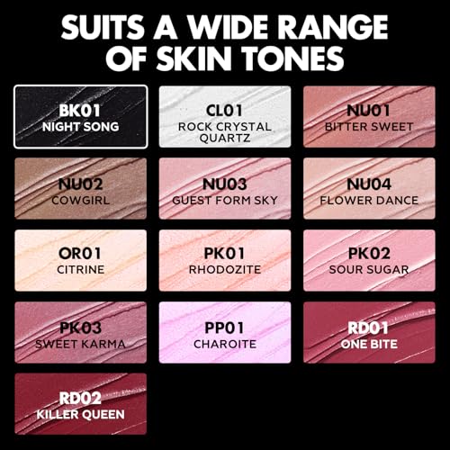 Moisturizing Glitter Finish Lipstick - Night Song BK01 by FOCALLURE