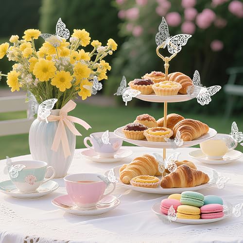 Silver 72Pcs 3D Butterfly Wall Decor Stickers - Removable Room Decorations