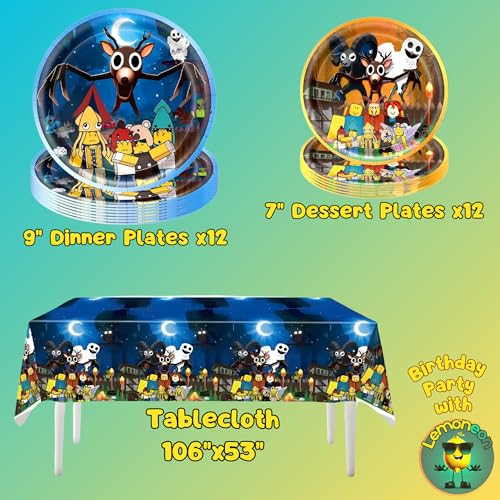Birthday Party Supplies Set with Plates Cups Napkins Cutlery - Lemoneon