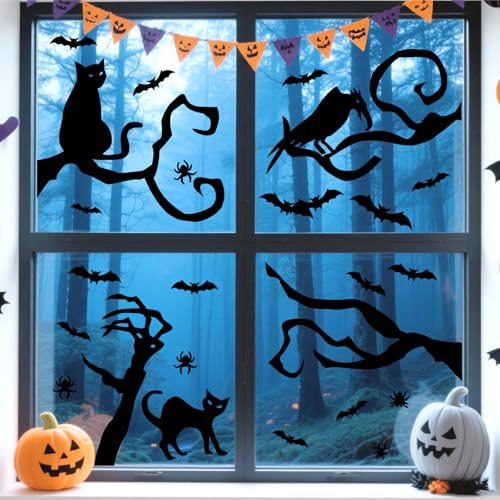 Halloween Tree Branch Cat Wall Stickers - Branch Cats Variation