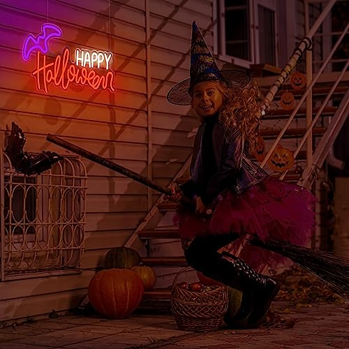 Halloween Neon Sign Bat Neon Light Wall Decor - USB Powered