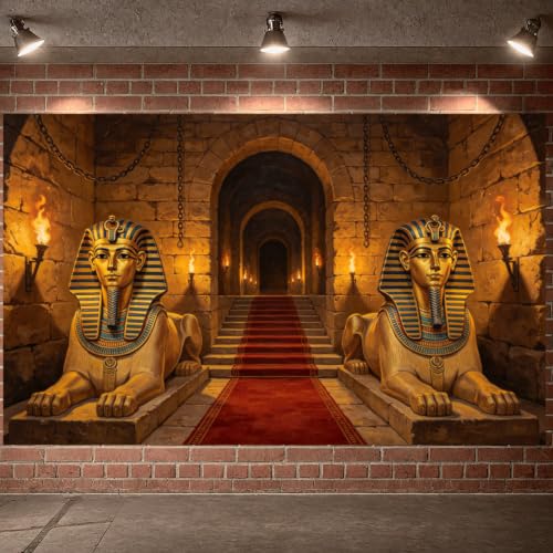 Egyptian Backdrop Banner for Party and Event Decorations - 70 x 43 Inches