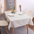 Rectangle Linen Tablecloth 23x23 Wrinkle-Resistant Washable White Checkered Dining Cover - C-White Plaid