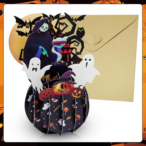 3D Halloween Ghost Greeting Card - Spooky Holiday Decorations & Gifts