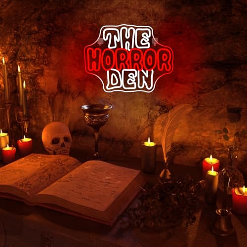 Horror Den Neon Sign - Scary Wall Light for Game Room & Halloween Decor - Variation of THIS listing