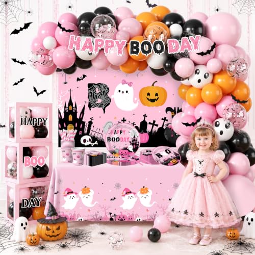 Pink Halloween Party Decorations Set for Girls | Spooky-Cute Birthday Supplies