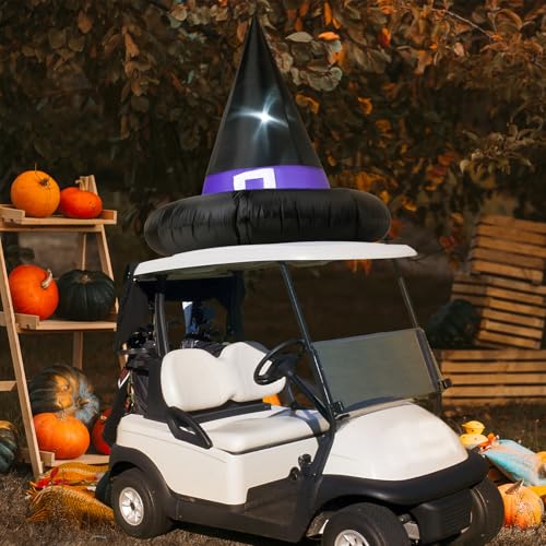 Inflatable Halloween Witch Hat for Golf Cart - 3.6 x 4 ft Outdoor Decor