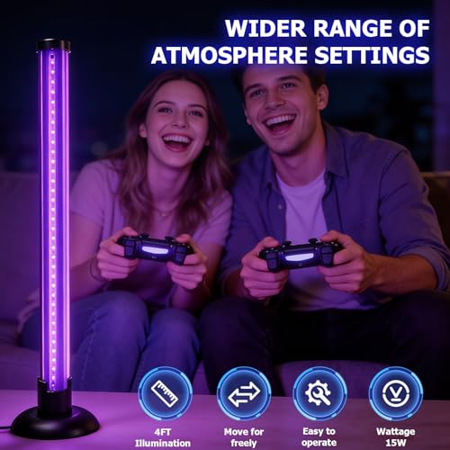15W Desktop Black Light with Stand - 385–400nm UV LED for Party & Decoration