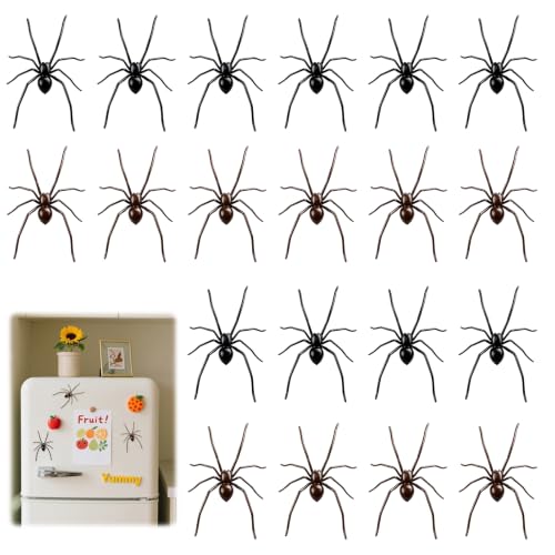 20PCS Realistic 3D Spider Fridge Magnets - Removable Halloween Decor
