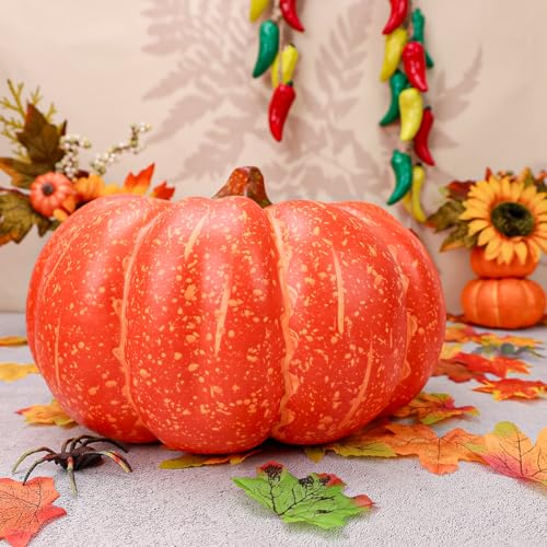 Artificial Pumpkin Large 11.81 Inch for Outdoor Porch Decoration - Fall Halloween