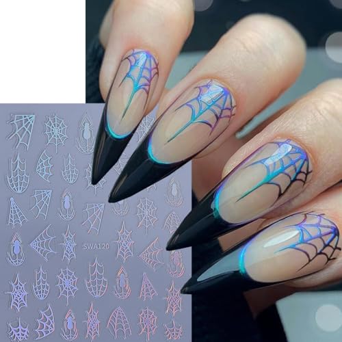 Halloween Nail Stickers Set - Spider Web Self-Adhesive Decals for Nail Art - Variation Halloween-8