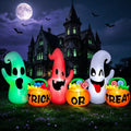 8 Ft Halloween Inflatable Ghosts with Pumpkin Candy Bags Yard Decor