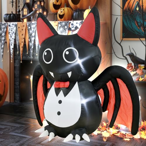 4FT Halloween Inflatable Bat with LED Lights - Yard & Garden Decor - Outdoor Friendly