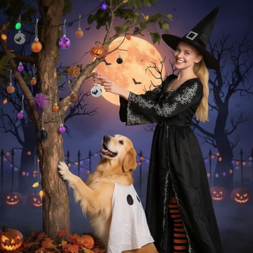 Halloween Tree Decorations Set - 61 Shatterproof Ornaments for Indoor Outdoor Holiday Decor