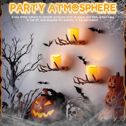 Halloween Wall Decorations Creepy Witch Reaching Hands with Lighted Candles - Gothic Indoor Outdoor Party Decor