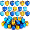 Hanukkah Dreidel Ornaments Set - 24 Plastic Holiday Decorations for Small Trees