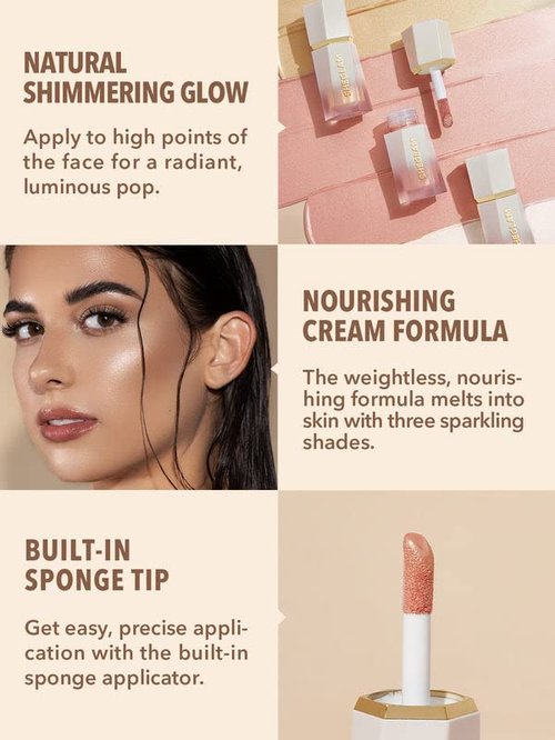 SheGlam Glow Bloom Liquid Highlighter - Long-Lasting Waterproof Cream with Shimmer | Vanilla Frost
