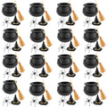 Halloween Mini Witch Cauldron Set with Brooms, Hats, Spiders for Decorations