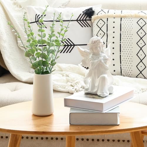 Grey Green Artificial Eucalyptus Stems - 8pcs, 14.1 Inch Fake Greenery for Wedding & Home Decor