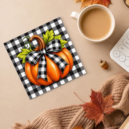 Fall Decor Checkered Pumpkin Wooden Sign - Sign-11