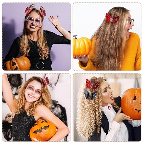 Halloween Bat Wing Hair Clips - Gothic Claw Style, Non-Slip, Strong Hold, 2 Pack