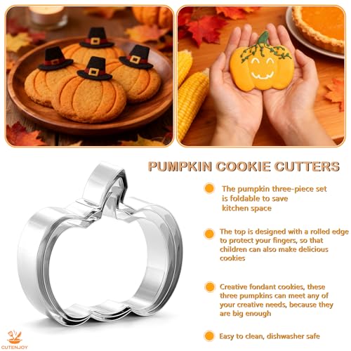 Pumpkin Cookie Cutters Set, 3.54", 3.2", 2.87"- 3Pcs