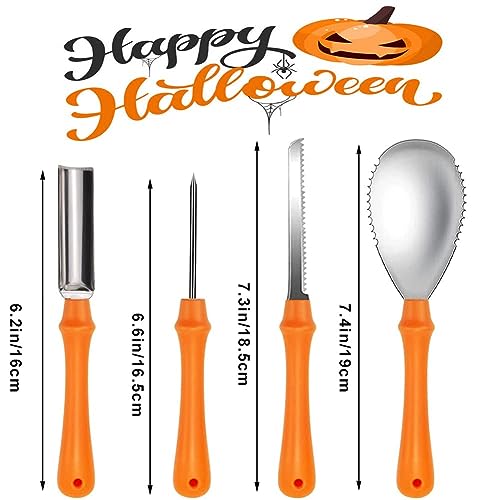 Halloween Pumpkin Carving Kit with Stainless Steel Tools - Family DIY Decoration Set (10 Pieces)