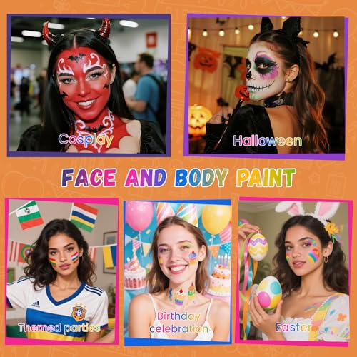 Light Blue Water-Based Face Paint for Halloween - Vibrant, Fast-Drying 1 oz - Variation of THIS listing