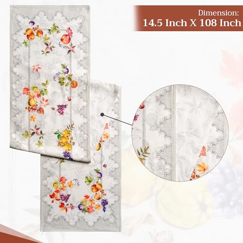 Maison d'Hermine Fruit D'Hiver Double Layer Cotton Table Runner 14.5x108 Inches